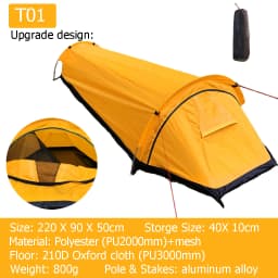 Camping Tent 1 Person, Ultralight Tent Single Mesh Bivy Waterproof Sleeping Gear for Camping Hiking Backpacking 1 Person Tent
