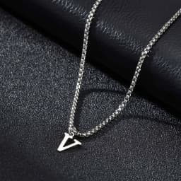 Vnox Simple A-Z Letter Necklace for Men, Waterproof Stainless Steel 26 Letters Pendant Necklace,Men’s Minimal Initial Necklace