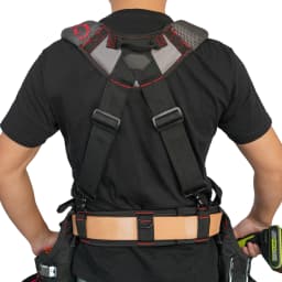 MELOTOUGH Gel Construction Work Suspender Tool Belt Suspenders with Gel Shoulder Pad Detachable Phone Holder