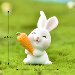 Cartoon Rabbit Toy Cake Toppers Soft Pottery Animals Mini Bunny Figurines Cake Decoration Baby Shower Easter Kids Birthday Party