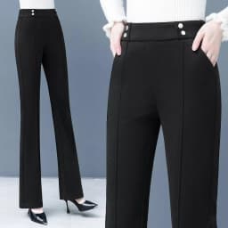 Women's Micro Flared Pants 2025 New Autumn And Winter High Waisted Ladies Woolen Pants Loose Elegant Femme Leisure Pants