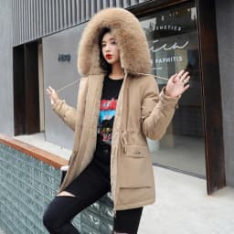 Winter Jacket Coat New Women Parka Clothes Long Coat Wool Liner Hooded Jacket Fur Collar Thick Warm Snow Wear Padded Parka