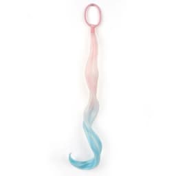 14 Inch Lightweight Colored Hair Extensions Colored Hair Extensions Synthetic for Kids Curly Ponytail Extension with Elastic Tie