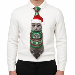 3D Fish Fish-shaped Men's Tie Animal Pattern Lifelike Kitten Necktie Satin Fabric Novelty Creative Neck Tie For Party Wedding