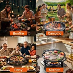 Pre-Seasoned Cast Iron Skillet Pizza Pan, Heavy Duty Round Cast Iron Griddle for Frying, Searing, Baking & Grilling, Versatile Cookware for Stovetop, Oven, Indoor Kitchen, Camping & Outdoor Cooking