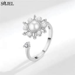 Korean Fashion Daisy Spinner Fidget Ring Multiple Style Sunflower Rose Snowflake Rotate Freely Anti Stress Anxiety Rings Wedding