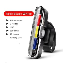 Rechargeable Bicycle Tail Light Solar Power Bike Rear Light Long Endurance Road Cycling Warning Flashlight Taillight MTB Lamp