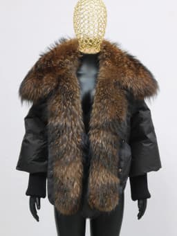 Women Coat White Duck Down Jacket Super Large Real Red Fox Fur Collar Hooded New Fashion Outerwear Puffer Jacket New