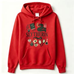Slytherin Wizard Magic Items Graphic Hoodie Pullover Hooded Snake Moon Potion Bottle Spell Book Print Casual Fantasy Streetwear