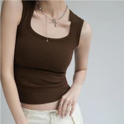 Women Solid U Neck Ribbed Tank Top Camisole Women Summer Basic Elastic Tank Top U Neck Solid Tank Top