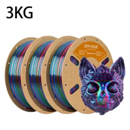 ERYONE 3KG PLA Silk Twist Rainbow Premium Shiny Filament 3D Print, Multicolor, PLA Silk Twist Rainbow Filament, 1KG/Spool