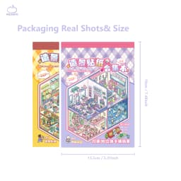 HEYBAO Anniversary Mini Scene Book | Japanese Retro Comic Stickers & Cards, for Journal & Scrapbook Decor