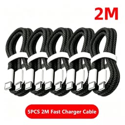 5PCS USB C to USB C 120W Fast Charging Cable, Durable Braided Wire, For iPhone 17 16 15 Samsung Huawei Xiaomi Etc