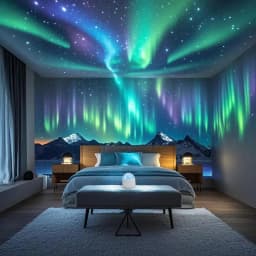 LED Night Light White Northern Lights Projector Light Remote Control 16 Colors USB Plug-in for Kids Room Decoration & Sleep Lamp