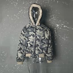 PFHQ Camouflage Men Short Cotton Jacket Large Fur Collar Hooded Design Winter Thickened High Street American Style Coat 21E7761