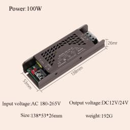Fade Mode LED Power Supply Mute Lighting Device DC 12V 24V 60W 100W 200W Transformer Dimmable LED Light Driver Power Adapter