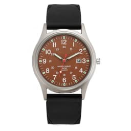 Men Quartz Wristwatch Brown Leather Strap Luminous Marker Date Function 30M Waterproof Casual Business Sport Gift Clock