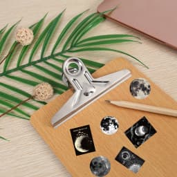 50pcs (25x2) of Black Moon and Lunar Eclipse Scene Stickers for Photo Album, Notebook, Water Bottle and Suitcase Stickers