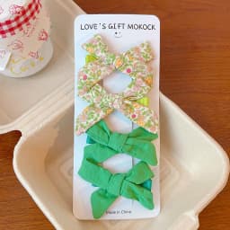 2026 4PCS/Set Kids Hair Clips Gingham Floral Bow Hair Barrettes No Hurt Hair Non Slip Soft Fabric Toddler Girls Accessories Gift