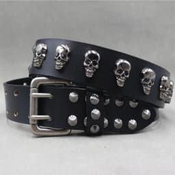 Designer Brand Belt Men Rivet Real Leather Pin Belt Male Black Rock Genuine Leather Cowhide Luxury Punk Belt Jeans