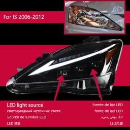 AKD Head Lamp for Lexus is250 LED Headlight 2006-2012 Headlights is300 is350 DRL Turn Signal High Beam Angel Eye Projector Lens