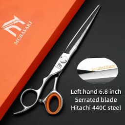 Professional Left Hand Scissors,6-6.5-6.8 inch Hair Cutting Scissors,Japanese 440C Steel,High Quality Barbershop Accessories