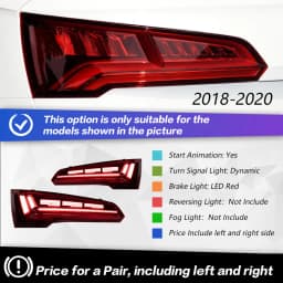 AKD Tail Lamp for Audi Q5 Q5L LED Tail Light 2018-2020 Q5 Q5L Rear Fog Brake Turn Signal Automotive Accessories