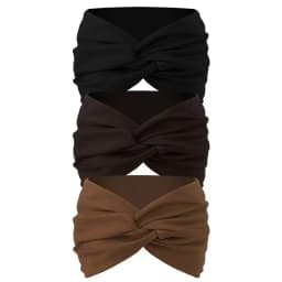 3PCS Women's Wide Hair Band in Elastic Solid Color, Anti-Slip Hair Accessory for Exercise, Multi-Functional Accessory
