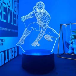 3D acrylic LED night light Spider Man visual 16 color gradient touch switch USB desk lamp holiday gift home decoration