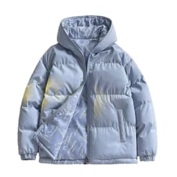 Winter Reversible Hooded Padded Jacket Men Women Thick Casual Streetwear