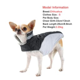 Reflective Dog Jacket Fleece Lined Warm Winter Pet Clothes Adjustable Hook Loop Coat for Small Medium Dogs French Bulldog Pug