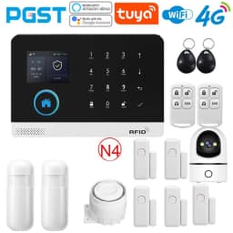 PGST Home Anti-Theft Alarm, Smart Home Wireless Alarm System, WiFi, 4G Tuya Intelligent Application, Working Together with Alexa