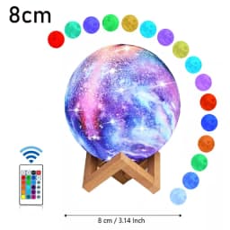 D2 3D Printing Moon Galaxy Lamp Light 16 Color Change Touch And Remote Control Kids Night Light Bedroom Room Decor As Gifts Lamp