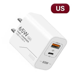 65W Fast Charger For iPhone 18 17 16 Pro Max Samsung Xiaomi PD Charger 2-Port GaN Charger USB C Charger Portable Phone Charger