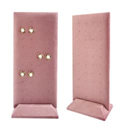 40-Hole Velvet Jewelry Display Stand - Detachable Earring & Pendant Organizer with Wooden Base, Multi-Color for Boutique