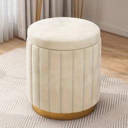 New Storage Round Stool, Shoe Changing Stool with Storage Space, Makeup Stool, Bedroom Dressing Table Round Stool