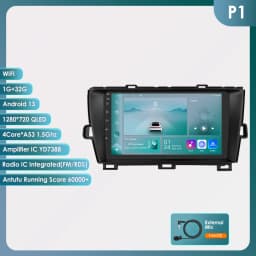 Hizpo 8G+128G Android 13 For Toyota Prius 3 2009 - 2015 Car Radio Multimedia Video Player GPS Navi Stereo Carplay Auto Stereo BT