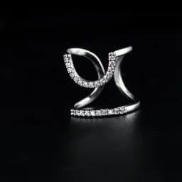 Geometric Diamond Open Ring Personalized Fashion and Exquisite U-shaped Nail Ring Fashion Jewelry