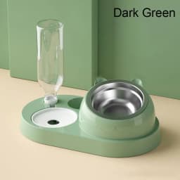 Food Container with Waterer Pet Waterer Feeder 2-in-1 Cat Bowl Water Dispenser Automatic Water Storage Pet Dog Cat Food Bowl