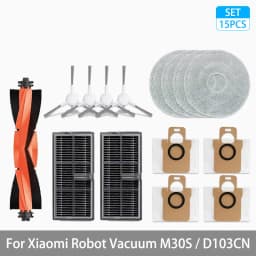 For Xiaomi Mijia M30S D103CN Robot Vacuum Cleaner Accessories Main Side Brush Hepa Filter Mop Cloth Dust Bag Replacement Spare