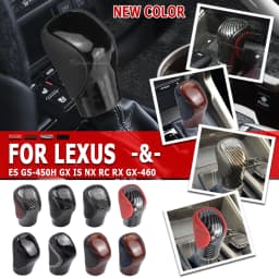 AT Leather Gear Shift Knob For Lexus ES350 GS300 GS350 GX460 NX300 IS250 IS350 RX350 RC300 RC350 POMO Arm Ball Shifter Stick Pen