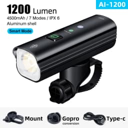 CYCLAMI Bicycle Bike Headlight BR 2000 AI 1200 Lumen High Brightness MTB Road Cycling Safety Aluminum Alloy Front Lamp