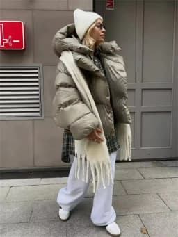 Winter Warm Puffer Jackets Women's Loose Parkas Coat Fashion Hooded Bread Jacket Outwear Cotton-padded Solid Quilted Jacket