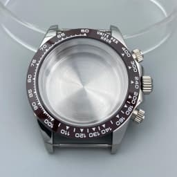 39mm VK63 Case Silver Watch Case Stainless Steel Watch Strap Fit VK63 Quartz Movement Watch Accessories Fits 20mm Strap