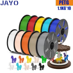 JAYO 10 Rolls PETG Filament 175mm 3D Printing No Bubbles No Drawing Smooth Multiple Colors Optional for 3D Printing 1.1kg/1roll