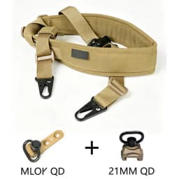 Tactical Adjustable 1/2 Point Crossbody Rope Nylon Rifle Shoulder Strap Outdoor Hunting AR15 Sling with M-system QD+21MM QD