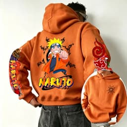 Naruto 2026 Spring and Autumn New Cartoon Anime Harajuku Y2K Street Fashion Couple Hooded Sweatshirt