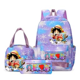 One Piece Backpacks Women Men Capacity School Bag Rucksack Printe Backbag Travel Daypack Male Backpack Mochila 3pcs