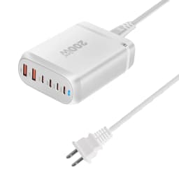 New 200W GaN Desktop Charger 6-port USB Type C PD Charger Fast Charge 3.0 Fast Charger Mobile USB Charger