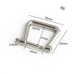 4/20/100PCS Metal Removable Shackle Screw Clasp For DIY Leather Craft Bags Strap Webbing D Ring Buckle With Screws Accessories